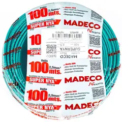 MADECO - Alambre de cobre aislado (H07V-U) 2,5 mm2 100 m Verde