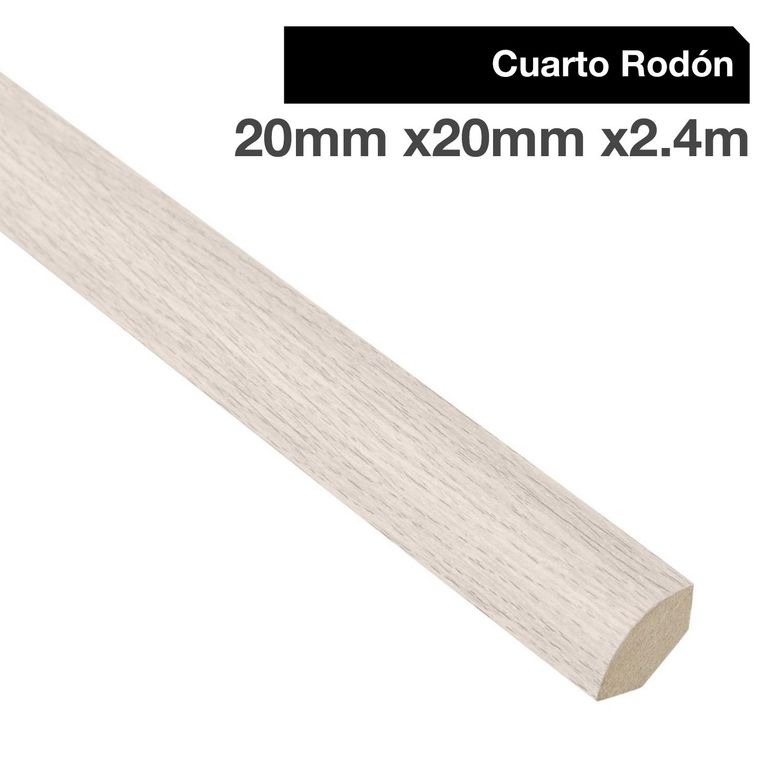 Pack 4 unidades Moldura 1/4 Rodón MDF Kobe Avorio 20 mm 2x240 cm