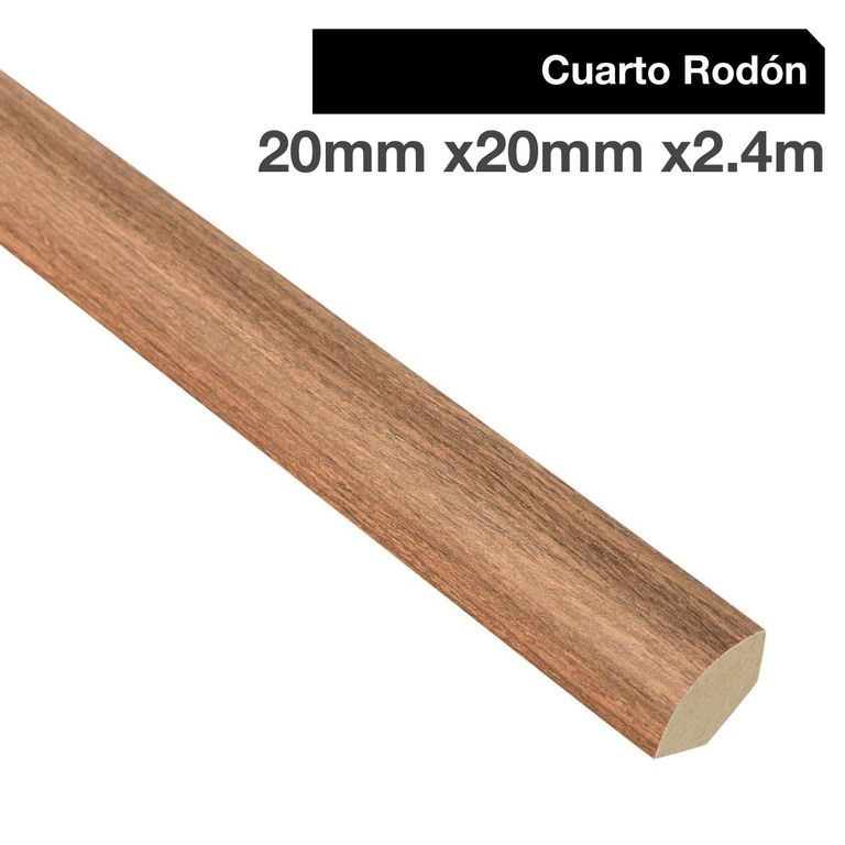 Pack 4 unidades Moldura 1/4 Rodón MDF Cerezo Peral 20 mm 2x240 cm