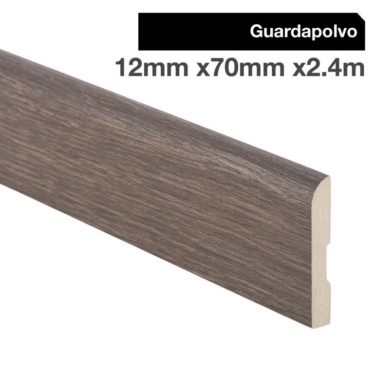 Pack 4 unidades Guardapolvo MDF Roble Hacienda 70 mm 1.2x240 cm