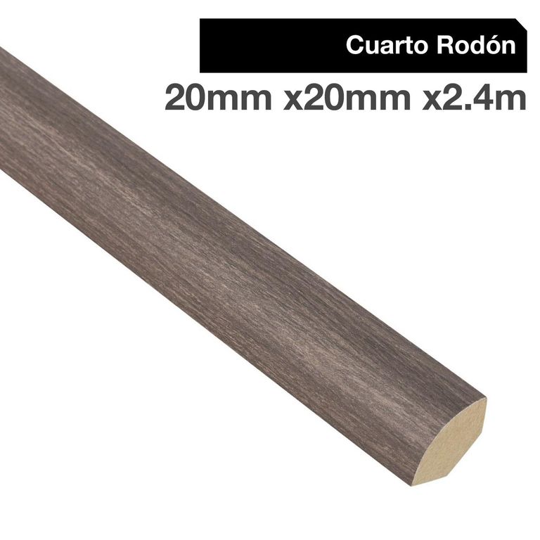 Pack 4 unidades Moldura 1/4 Rodón MDF Roble Hacienda 20 mm 2x240 cm
