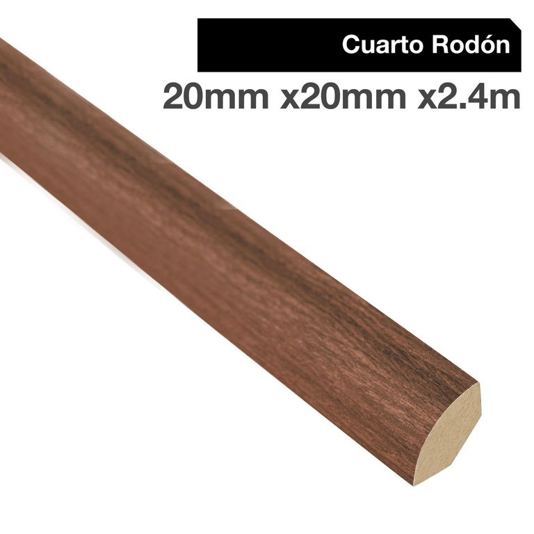 Pack 4 unidades Moldura 1/4 Rodón MDF Merbau 20 mm 2x240 cm