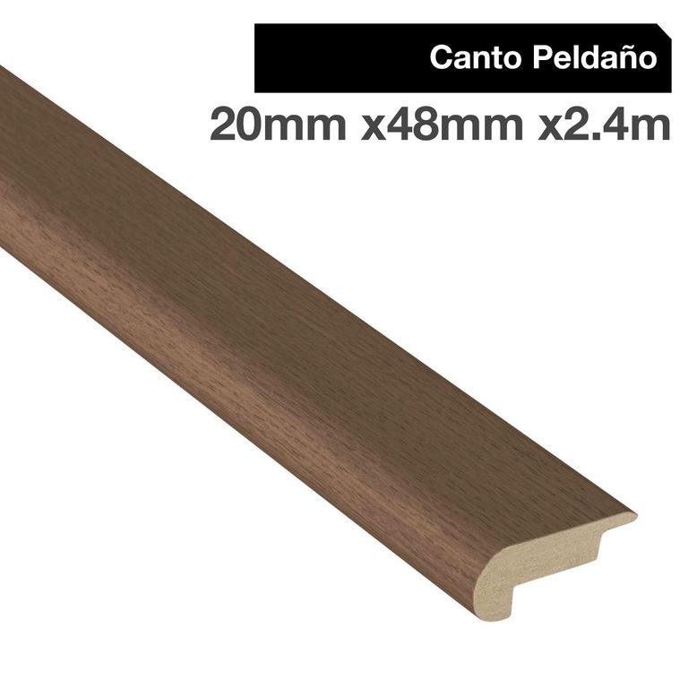 Pack 2 unidades Canto Peldaño MDF Nogal 48 mm 2x240 cm