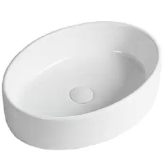 DOMSA - Lavamanos Sobrepuesto Forma Redonda Loza 50x13.5x36 cm Blanco