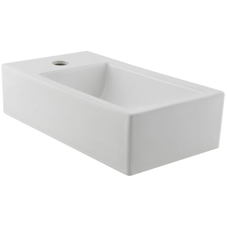 Lavamanos Sobrepuesto Forma Rectangular Loza 45.5x12x25 cm Blanco