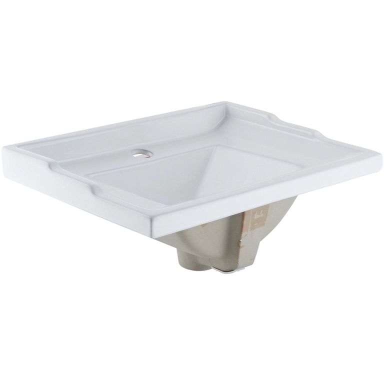 Cubierta Vanitorio Forma Rectangular Loza 50x19x38 cm Blanco