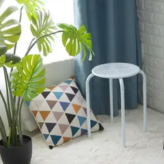 CASA BONITA - Banco Perforado Blanco 45x30x30 cm