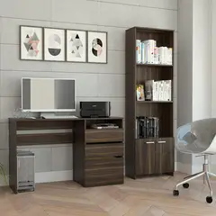TUHOME - Set escritorio + estante habano