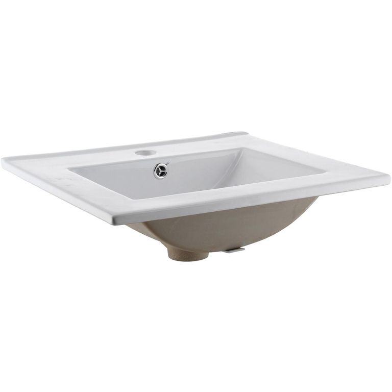 Cubierta Vanitorio Forma Rectangular Loza 50x16.5x20 cm Blanco