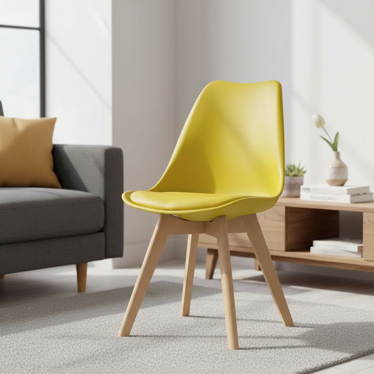 Silla Tulipán Amarillo 82x42x56 cm