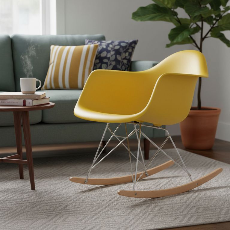 Silla Mecedora Amarillo 68.5x62.5x50 cm