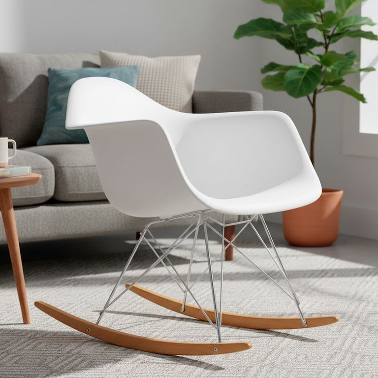 Silla Mecedora Blanco 68.5x62.5x50 cm