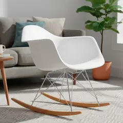 DE PIES A CABEZA - Silla Mecedora Blanco 68.5x62.5x50 cm