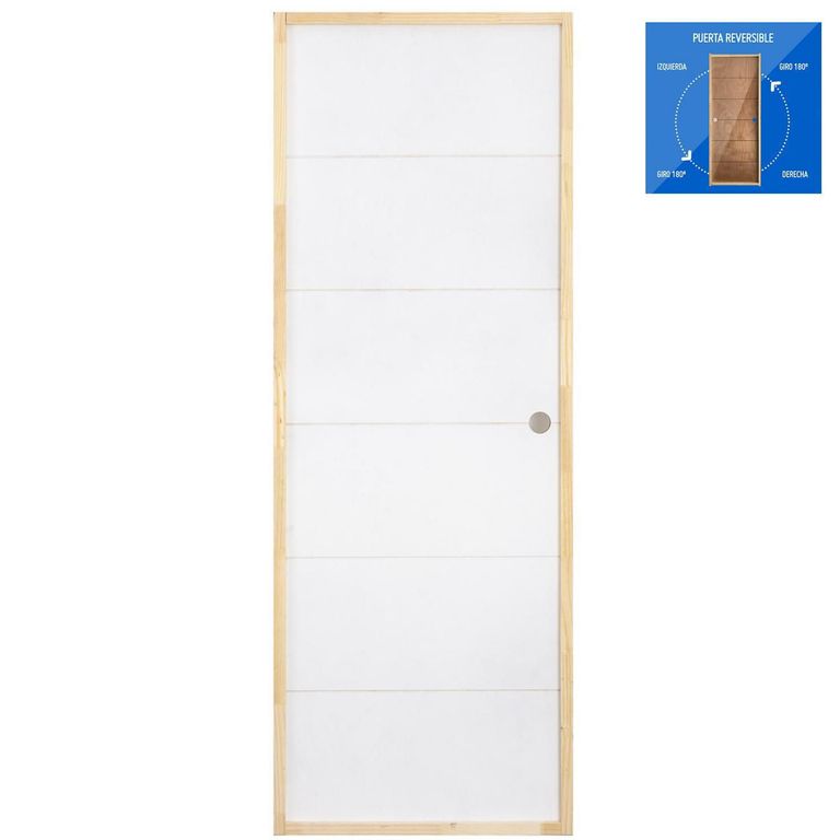 Puerta Terciado Huilo precolgada Dual con perforación blanca