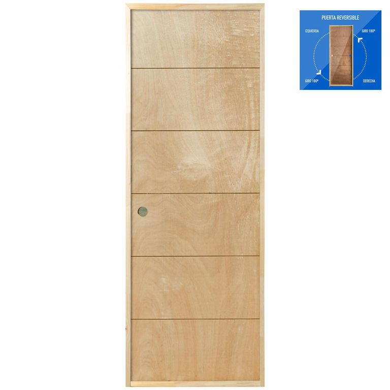 Puerta Terciado Huilo Precolgada Dual con Perforación