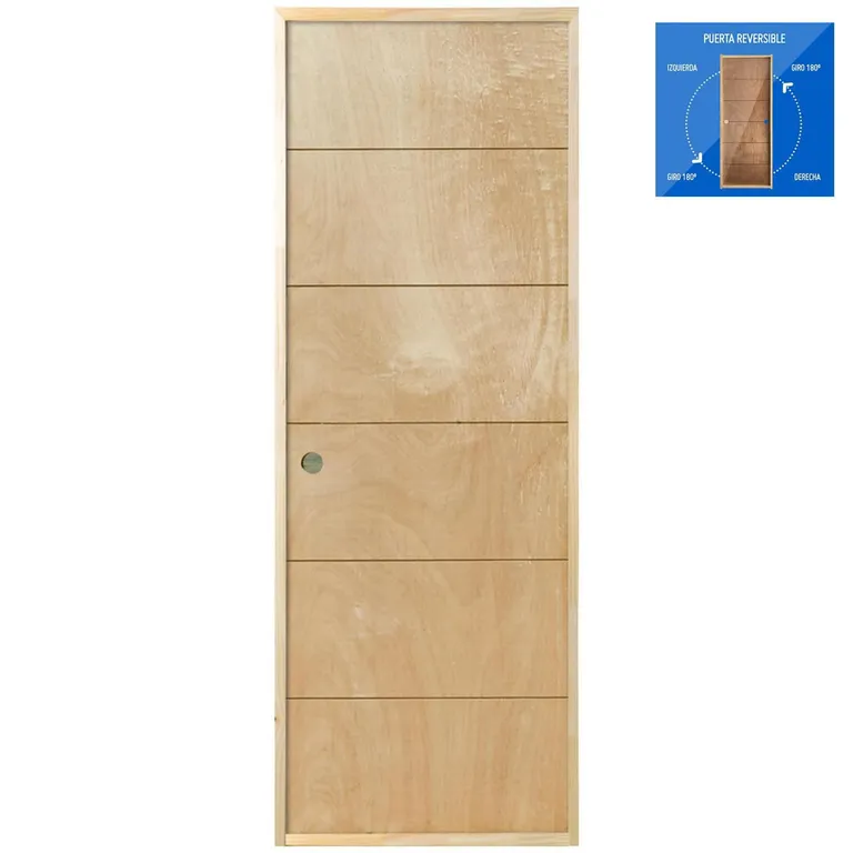 Puerta Terciado Huilo Precolgada Dual con Perforación