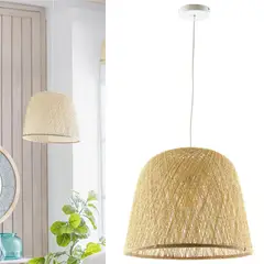 JUST HOME COLLECTION - Lámpara de colgar fibra natural Rattern natural E27