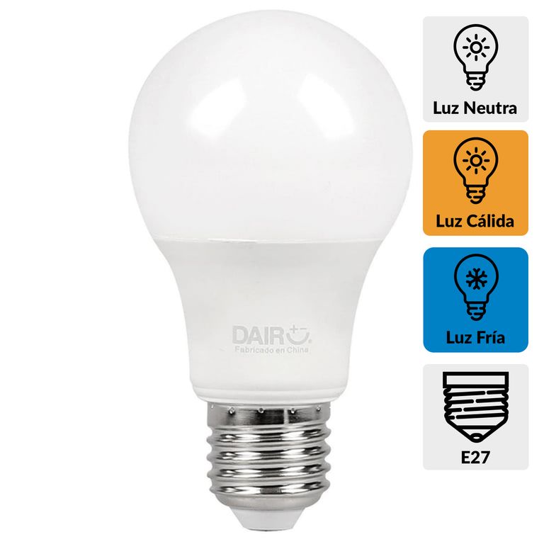 Ampolleta Led 8 W E27 806 lm Luz Cálida,Neutra y Fría