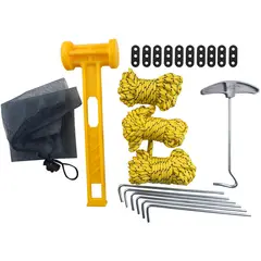 KLIMBER - Set De Accesorios Camping Con Estacas, Vientos Y Martillo