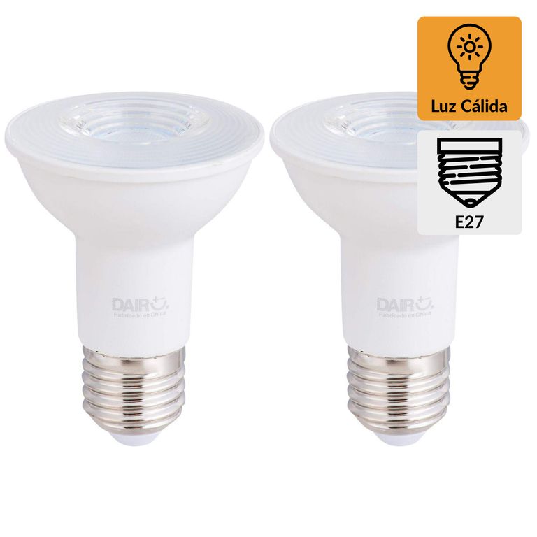 Pack 2 Ampolletas Led 5.3 W E27 525 lm Luz Cálida