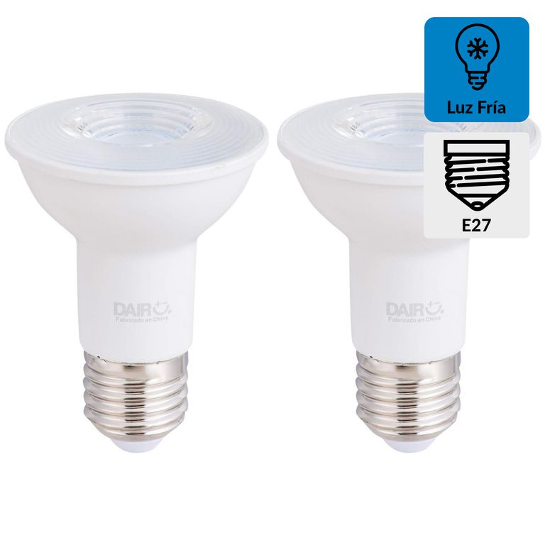 Pack 2 Focos Led 5.3 W E27 525 lm Luz Fría