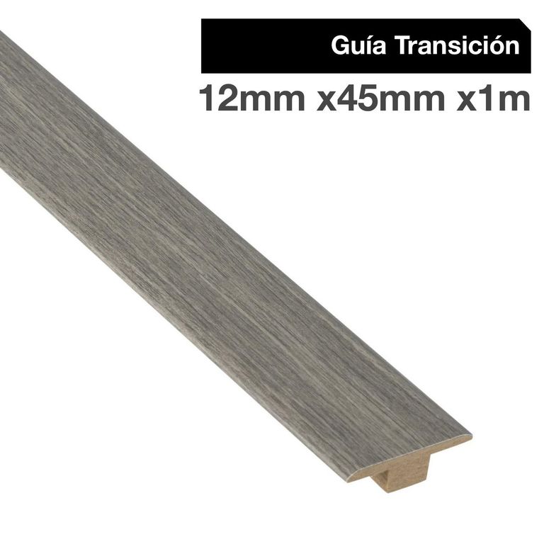 Pack 2 unidades Guía de Transición MDF Ceniza Atenas 45 mm 1.2x100 cm