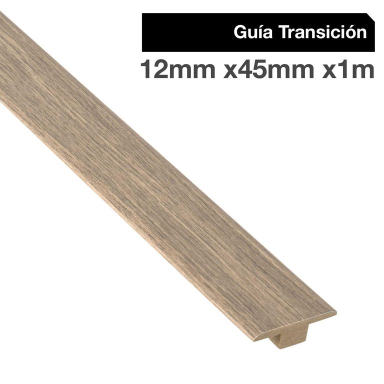 Pack 2 unidades Guía de Transición MDF Roble Crudo 45 mm 1.2x100 cm