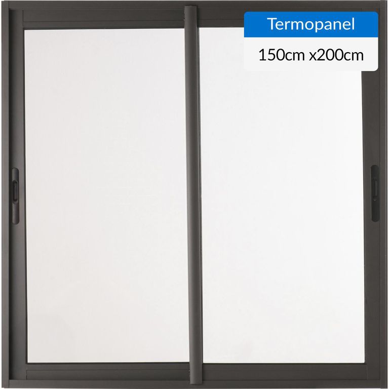 Ventana corredera 150x200 cm termopanel aluminio grafito