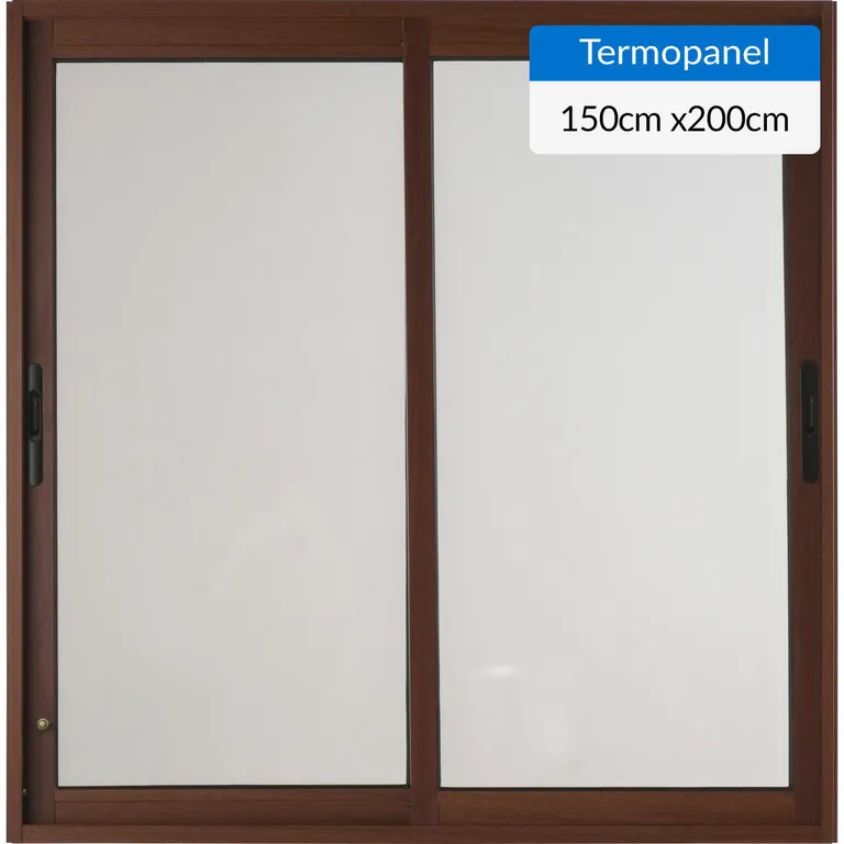 Ventana corredera 150x200 cm termopanel aluminio roble