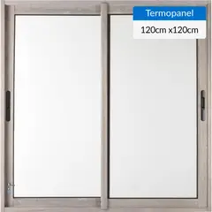 TERMOHOME - Ventana corredera 120x120 cm termopanel aluminio ceniza