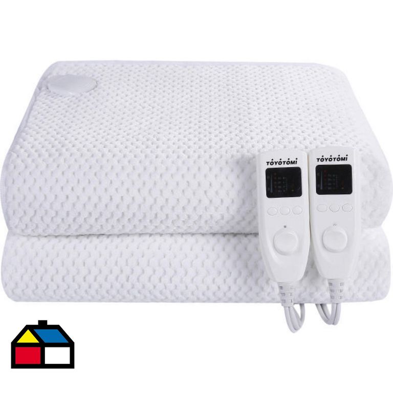 Calientacamas c/2 Zonas Independientes Eléctrica Coral Fleece 2 plazas 75 W Blanco