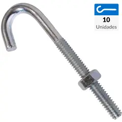 MAMUT - Gancho J 1/4"x2" 10 unidades