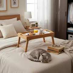 JUST HOME COLLECTION - Mesa de Desayuno Bambú Rectangular 50x30 cm Café