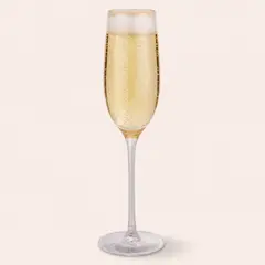 JUST HOME COLLECTION - Set 4 Copas de Champán 200 ml Vidrio Dorada