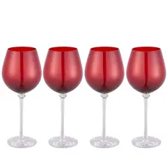 JUST HOME COLLECTION - Set 4 Copas de Vino blanco 450 ml Vidrio Roja