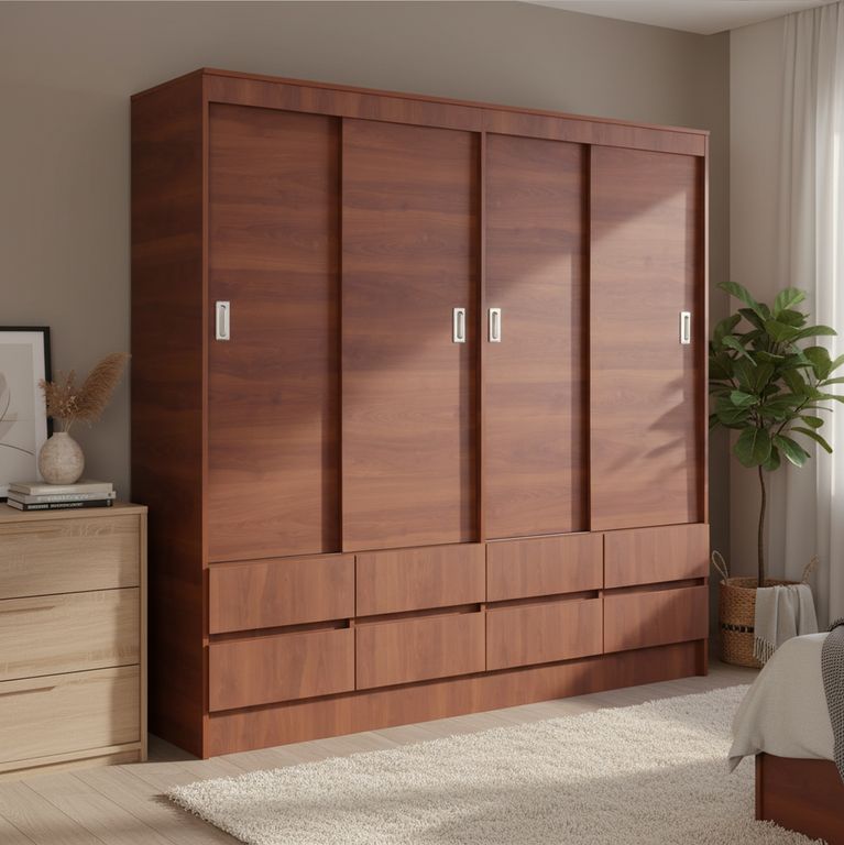 Clóset Maule 4 Puerta(s) 8 Cajón(es) 2 Repisa(s) 180x180x51 cm Café a $288.990