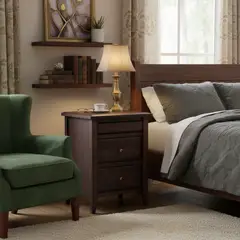 ROSEN - Velador 3 Cajón(es) BRERA 52x72x41 cm Café