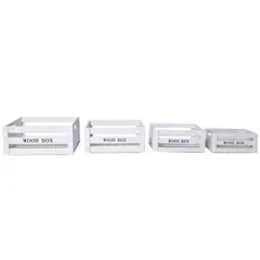 HOMY - Set 4 Cajas Decorativas 37.5x15.3x Blanco