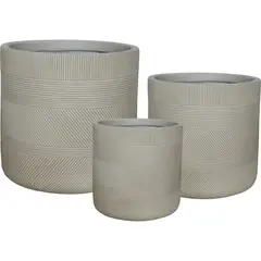 JUST HOME COLLECTION - Set 3 maceteros Fibra Line Sand