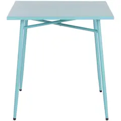 HOME COLLECTION GARD - Mesa Cuadrada Metal 70x71.5x70 cm Celeste