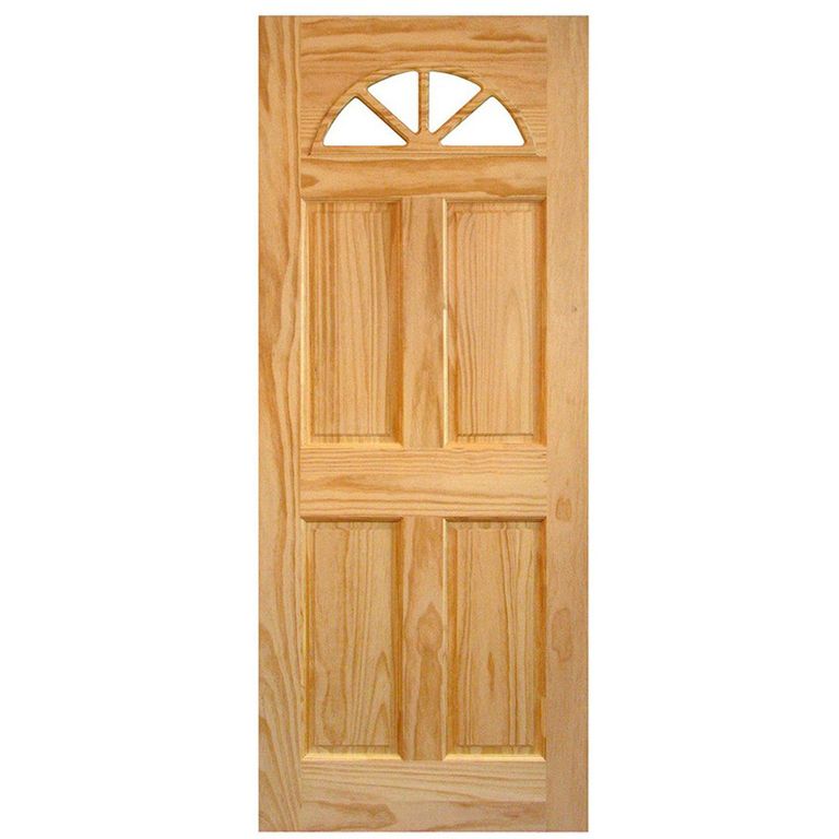 Puerta Pino Ibiza Media Luna con vidrio