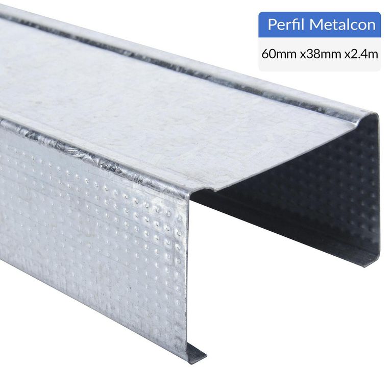 Perfil Tabigal Montante Perforado Metal 60x38x0.5 mm 2.4 m