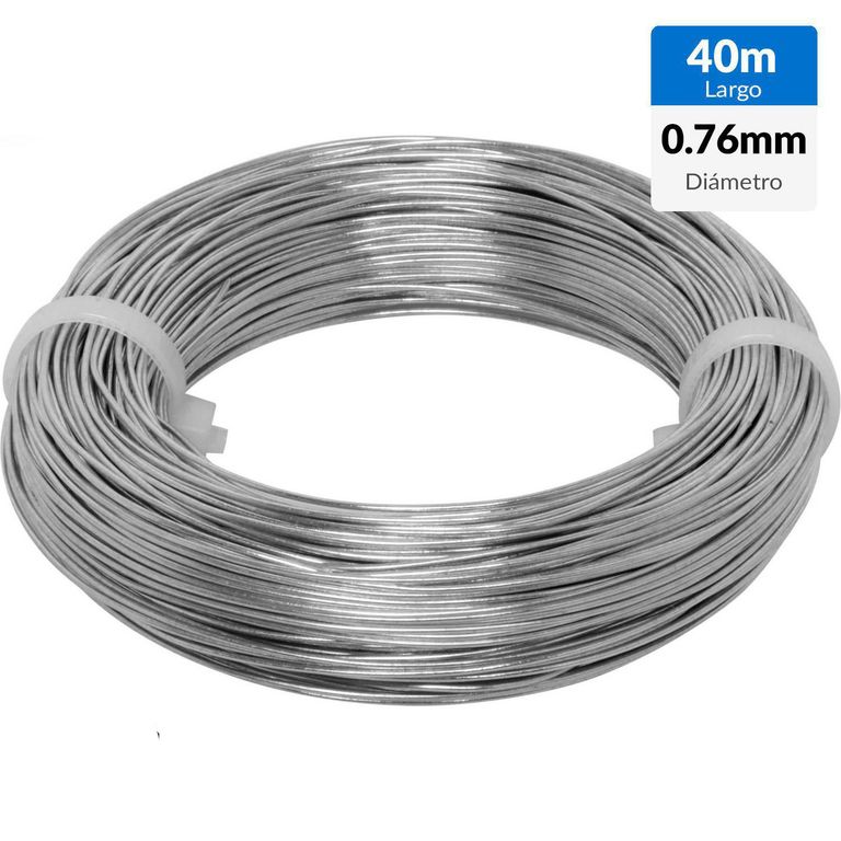 Alambre Acero Galvanizado Multiuso Display # 22 0.76 mm 40 m Gris