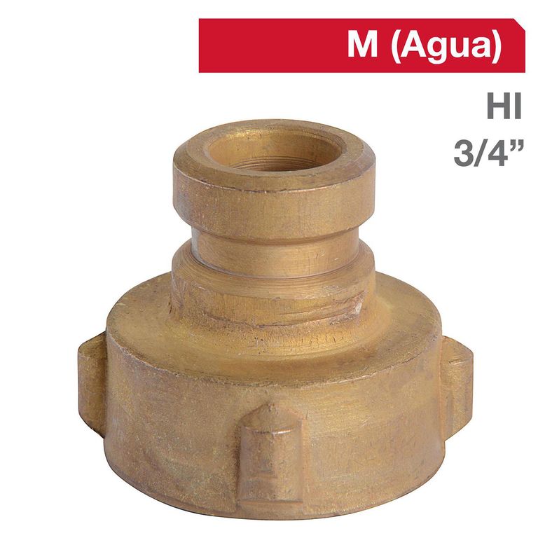Adaptador Lavadora Bronce HI 3/4" 1u