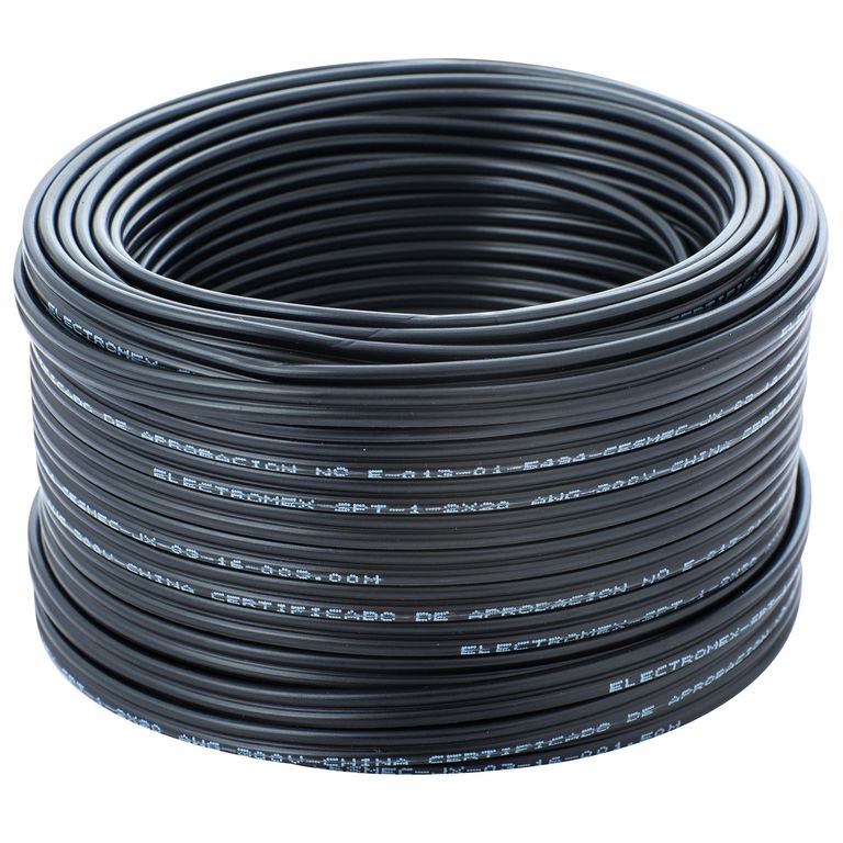 Cable SPT (paralelo) 2X20 AWG 25 metros negro