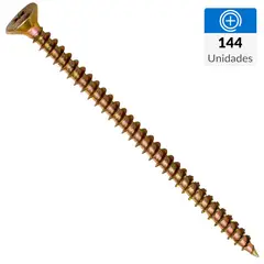 MAMUT - Tornillo Tirafondo Cabeza Phillips Madera 75 mm 4.5 mm 144 unidad(es)