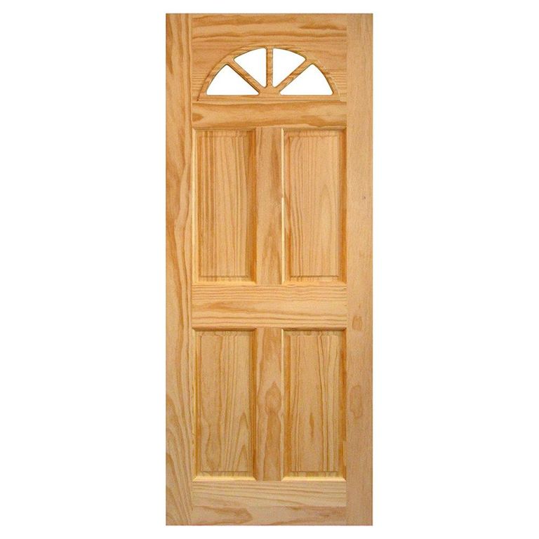 Puerta Pino Ibiza Media Luna con vidrio