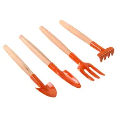 TRAMONTINA - Kit Herramientas Jardinería 4 Piezas Mango Ergonómico