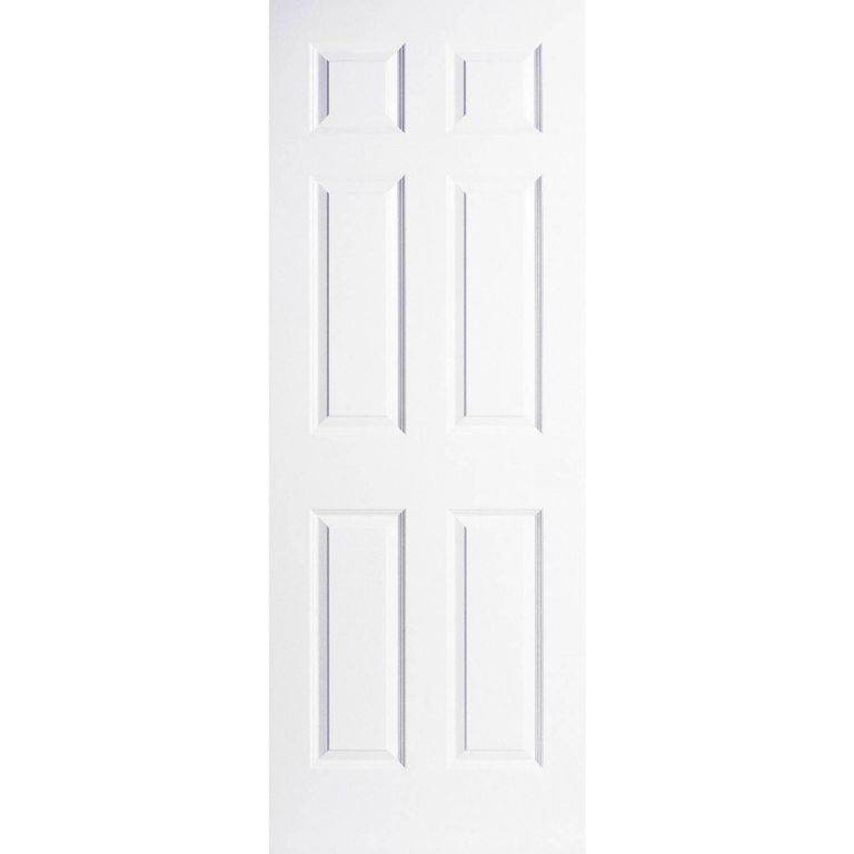 Puerta HDF 6 Paneles prepintada color blanco