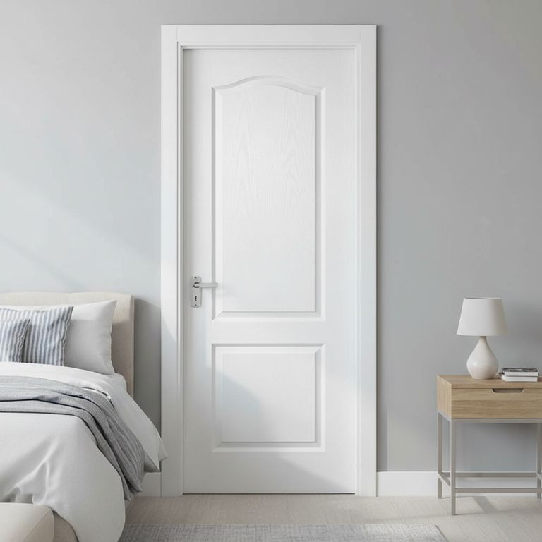 Puerta HDF 2 Paneles prepintada color blanco